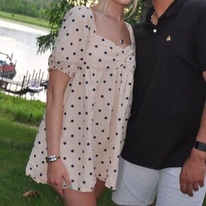 Polka Dot Puff Sleeve Dress